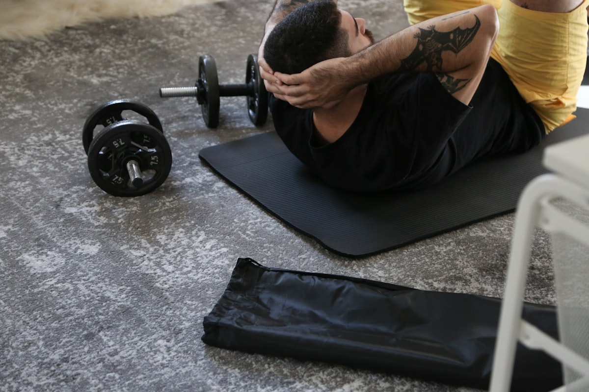 Man performing pelvic floor exercises